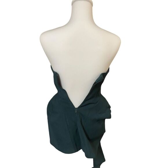 MUGLER Strapless Mini Dress in Dark Green Size 36 Small 2-4 US $2,420 (11-12) - Picture 8 of 14
